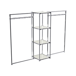 Хромированное вешало ЛУЧ №2-3 с полками ДСП 16 мм, Белый