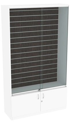 Витрина СЭСП с экономпанелью и прозрачными дверками №1-1-400 (закрытая), Белый