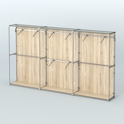 Торговая система ХРОМ (задняя стенка - ДСП) 3600 мм с поручнями №6, Дуб Сонома