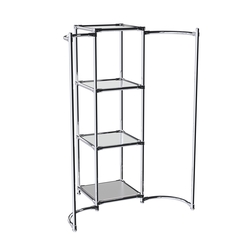 Хромированное вешало ВОЛНА №2-4 с зеркальными полками 4мм, Серый