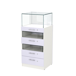 Прилавок ювелирный "Диаманд" №3-600 пристенный, ЛДСП белый + МДФ сирень