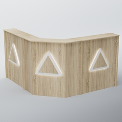 Ресепшен Г-образный серии ТРЕУГОЛЬНИК №3, Дуб сонома