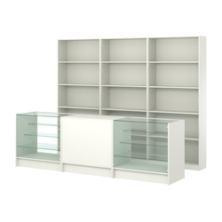 Комплект стеллажей ЭК-01 и прилавков ЭК-4, Белый