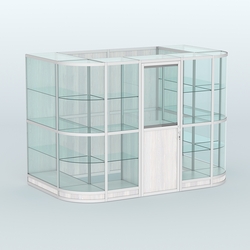 Павильон из профиля пристенный №8г (4,05 кв. м), Ясень Анкор светлый