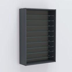 Витрина настенная №202-5Г открытая с девятью полками, Антрацит