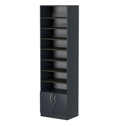 Стеллаж из ДСП с 8-ю полками 400x600 мм серии LEVEL-8 №7 (З/C - ДВП), Антрацит