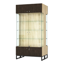 Витрина Монти №5-С двусторонняя, Дуб Сонома + Дуб Венге