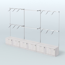 Система Neo Fix с разными видами поручней №2 и тумбами T-11, Ясень Анкор светлый