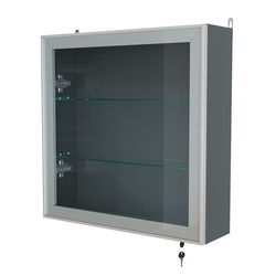 Витрина настенная №1-1А с прозрачными полками серии Collecto, Темно-Серый