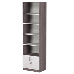 Стеллаж из ДСП с 4-мя полками 400x600 мм серии LEVEL-4 №7 (З/C - ДВП), Ясень Анкор темный + Ясень Анкор светлый