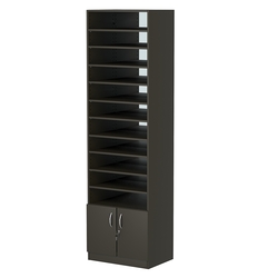 Стеллаж из ДСП с 10-ю полками 400x600 мм серии LEVEL-10 №7-2 (З/C - ЗЕРКАЛО), Черный