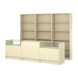 Комплект стеллажей ЭК-01 и прилавков ЭК-2, Крем Вайс