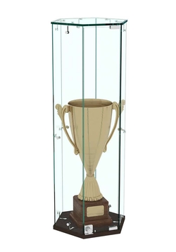 Витрина Истра настольная шестигранная №10  (без полок, прозрачная), Дуб Венге