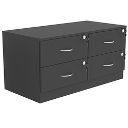 Тумба T-19 900мм (H-450мм c 4-мя выдвижными ящиками), Черный