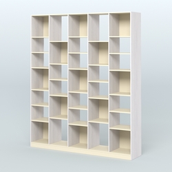 Стеллаж из ДСП серии ЛОФТ №13-2 с полками ДСП, Ясень Анкор светлый и Крем Вайс