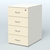 Тумба приставная для компактных столов 4 ящика с замком Тарли Белый + Крем Вайс