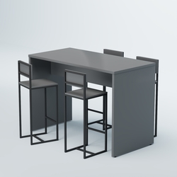 Комплект барный стол "Кофе-брейк" №1 и стулья, Темно-Серый