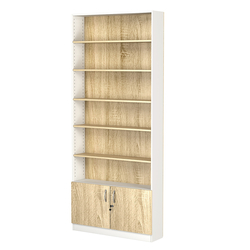 Стеллаж из ДСП с 5-ю полками 200x900 мм серии LEVEL-5 №10 (З/C - ДВП), Белый + Дуб Сонома