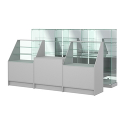 Комплект низких витрин ХП-07 и прилавков ЭК-7, Серый