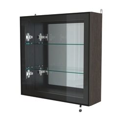 Витрина настенная №1-2А с зеркалом серии Collecto, Дуб Венге