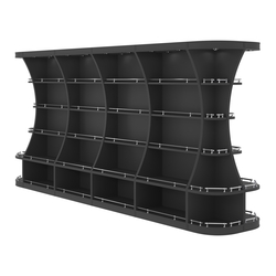 Островной высокий стеллаж ГАРАНТ №5-О с ограничителями, Черный