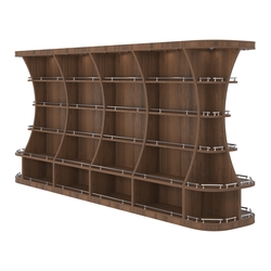 Островной высокий стеллаж ГАРАНТ №5-О с ограничителями, Орех