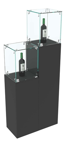 Комплект Демо-стендов со стеклом Льдинка-Лестница №1, Черный