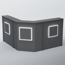 Ресепшен Г-образный КВАДРАТ №3, Темно-Серый