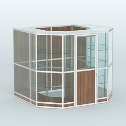 Павильон из профиля пристенный №7г (4,32 кв. м), Орех