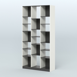 Стеллаж из ДСП серии ЛОФТ №10-2 с полками ДСП, Белый и Черный