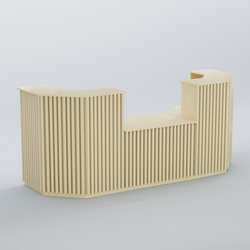 Ресепшен со столом выдачи серии ВЕРТИКАЛЬ №7, Крем Вайс