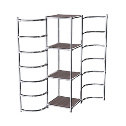 Хромированное вешало ДУГА №1-3 с полками ДСП 16 мм, Ясень Анкор темный - U31105