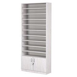 Стеллаж из ДСП с 9-ю полками 300x900 мм серии LEVEL-9 №12 (З/C - ДВП), Ясень Анкор светлый