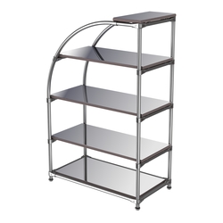 Хромированный стенд универсальный TD-06 (Т) с полками Зеркало 4мм, Ясень Анкор темный