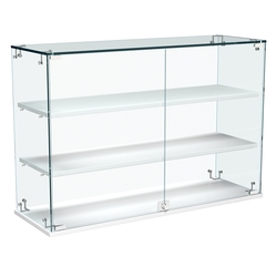 Витрина Истра настольная №29-ДП с прямыми полками из ДСП, Белый