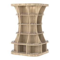 Островной высокий стеллаж ГАРАНТ №7-О с ограничителями, Дуб Сонома