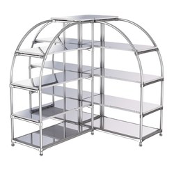 Комбинация стендов TD-06 №2-5 (с полками Зеркало 4мм), Ясень Анкор светлый