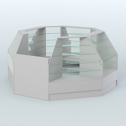 Низкий торговый остров серии Алмаз №1 малый, Серый