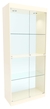 Стеклянная витрина №8-2 с каркасом из ДСП  (задняя стенка - стекло) Крем Вайс