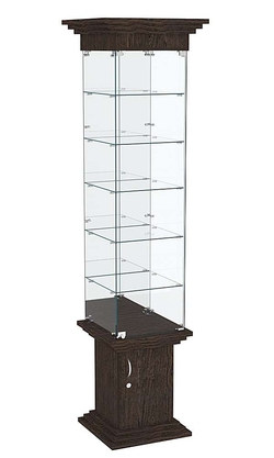 Витрина стаканчик с зеркалом и пятью полками в наличии ЦИТАДЕЛЬ №504, Дуб Венге