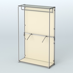 Торговая система ХРОМ (задняя стенка - ДСП) 1200 мм с поручнями №2, Крем Вайс