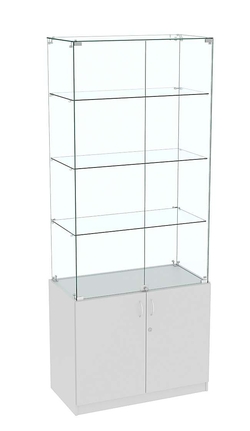 Высокая витрина ИСТРА №705 (задняя стенка - стекло), Серый