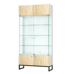 Витрина Монти №2-С, Белый + Дуб Сонома