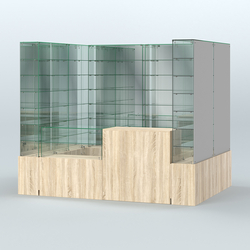 Павильон ИСТРА (глубина витрин-300мм) №2г (4, 32 кв.м), Дуб сонома