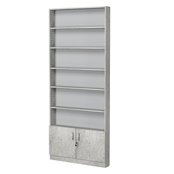 Стеллаж из ДСП с 5-ю полками 100x900 мм серии LEVEL-5 №8 (З/C - ДВП), Метрополитан Грей