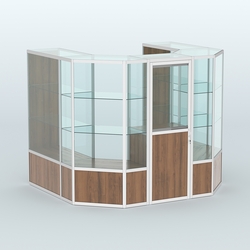 Павильон из профиля пристенный №3б ( 4,32 кв. м), Орех