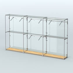 Торговая система ХРОМ (задняя стенка - стекло) 3600 мм с поручнями №6, Дуб Золотистый