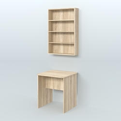 Распаковочный квадратный стол с антресолью для аптеки Р-01, Дуб Сонома