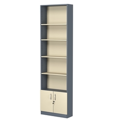 Стеллаж из ДСП с 4-мя полками 200x600 мм серии LEVEL-4 №3 (З/C - ДВП), Темно-серый + Крем Вайс