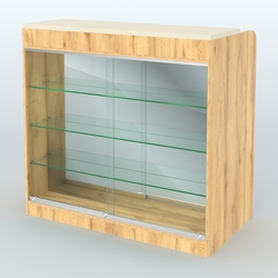 Ресепшен-Лайт №5 (Фасадная стенка - Зеркало), Дуб Золотистый и Крем Вайс